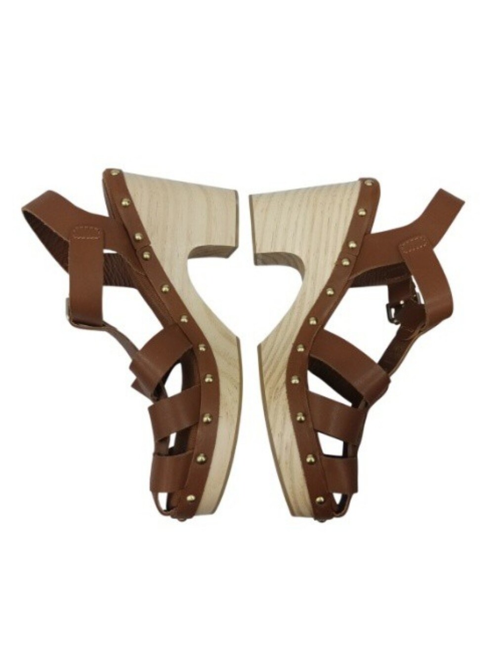 Boden Fisherman Strappy Brown Genuine Leather Clog Sandals Size 8.5